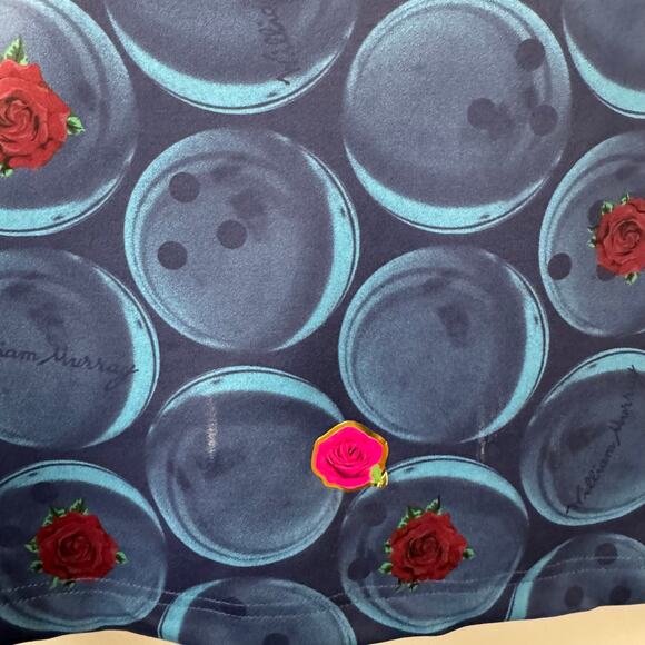 William Murray Men’s M Golf Polo Shirt Blue Bowling Rose Stretch Performance - Picture 6 of 12